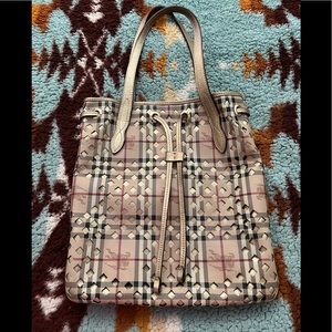 Burberry laser cut gold tote bag